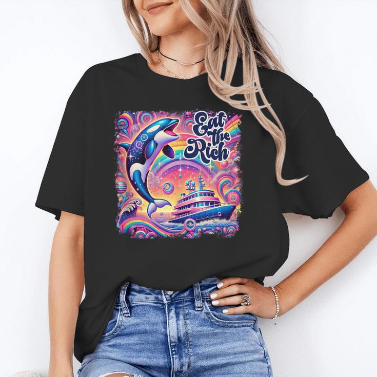 EAT THE RICH 90S NOSTALGIA WHALE ORCA YAHCT RETRO Unisex T-Shirt