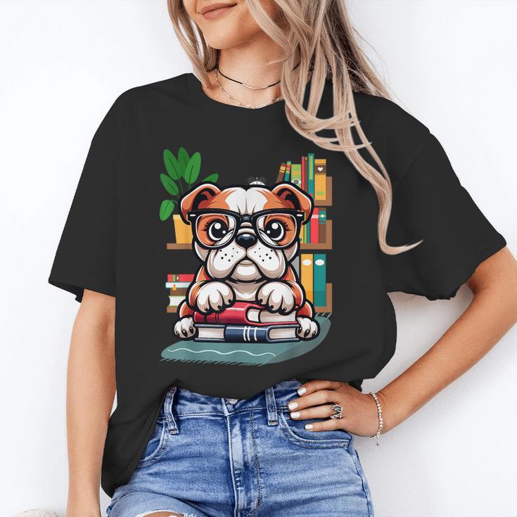 English Bulldog Reading a Book Dog Unisex T-Shirt English Bulldog Reading a Book Dog Unisex T-Shirt