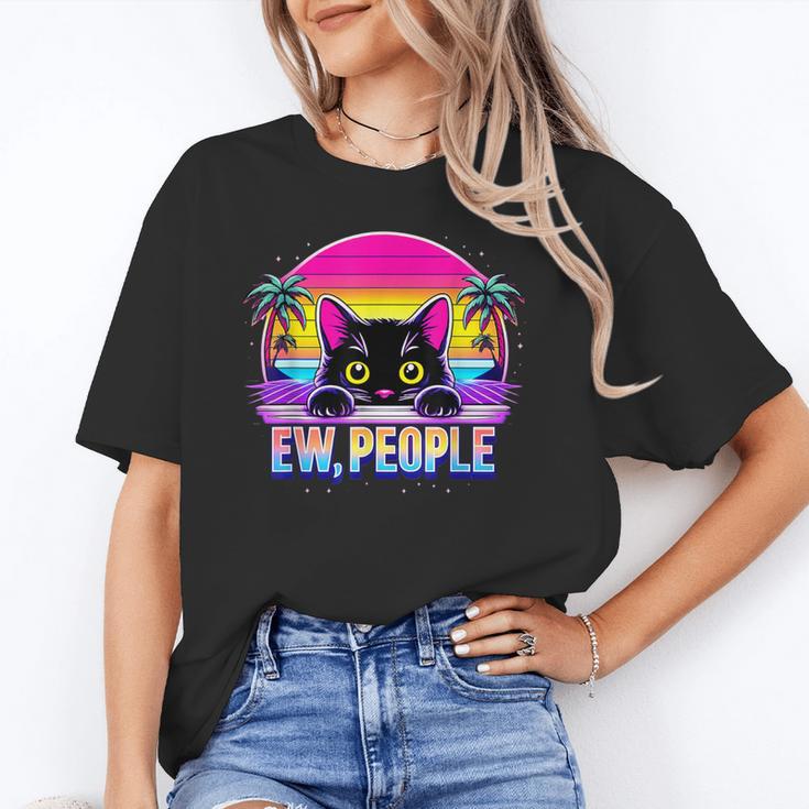 Ew Cat Misanthrope Introvert Synthwave 80s Unisex T-Shirt Ew Cat Misanthrope Introvert Synthwave 80s Unisex T-Shirt