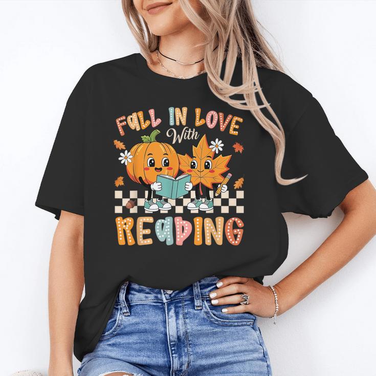Fall In Love With Reading Thanksgiving Pumpkin Book Lover Unisex T-Shirt Fall In Love With Reading Thanksgiving Pumpkin Book Lover Unisex T-Shirt