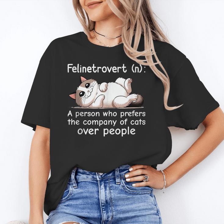 Felinetrovert Definition Cat Lover Introvert Humor Cats Unisex T-Shirt