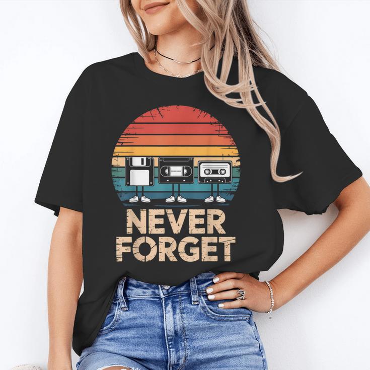 Floppy VHS Cassette Never Forget Retro 80s 90s Nostalgia Unisex T-Shirt