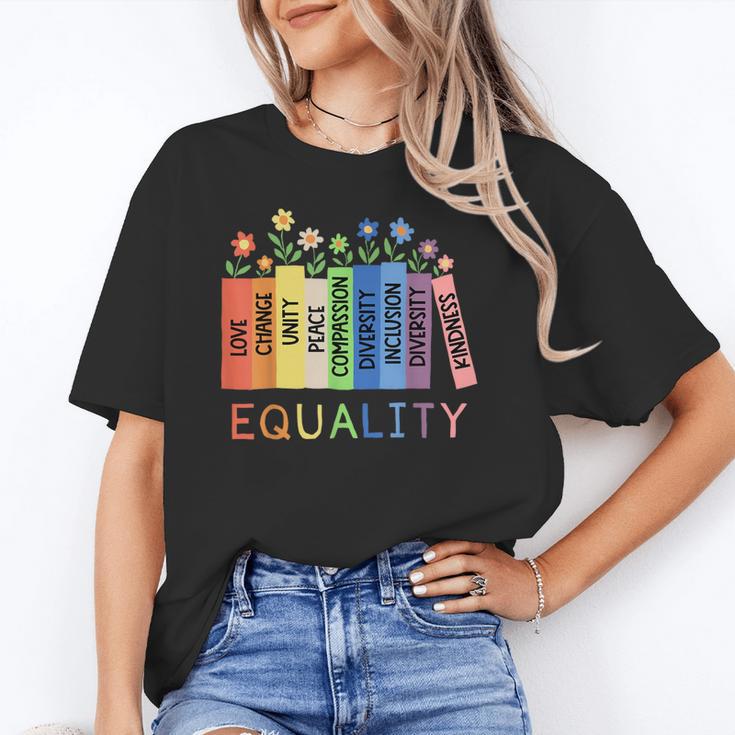 Floral Book Equality Human Rights Social Justice Peace Love Unisex T-Shirt