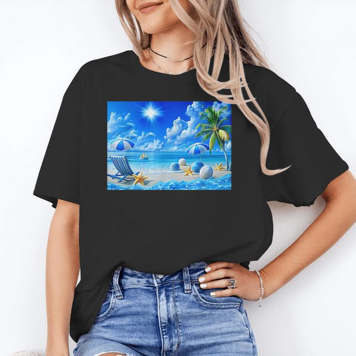 Frutiger Aero Beach Y2k Aesthetic Palm Tree Sand Ocean Men Women Girls Kids Unisex T-Shirt Frutiger Aero Beach Y2k Aesthetic Palm Tree Sand Ocean Men Women Girls Kids Unisex T-Shirt