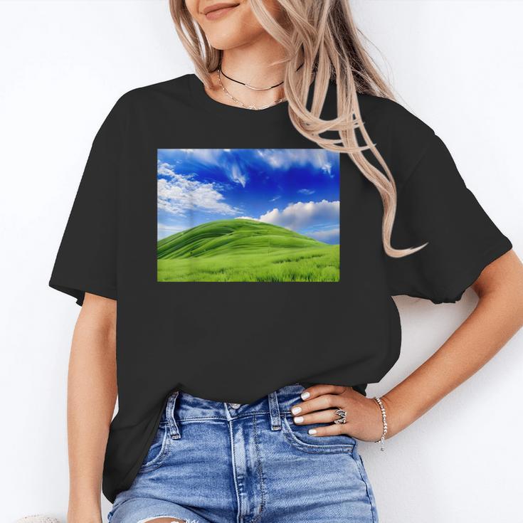 Frutiger Aero Meadow Aesthetic Y2k 2000s Ironic Nostalgic Unisex T-Shirt