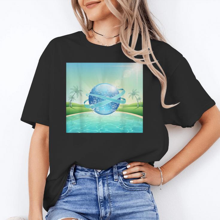 Frutiger Aero Y2k Aesthetic Palm Trees Cyber Beach World Unisex T-Shirt
