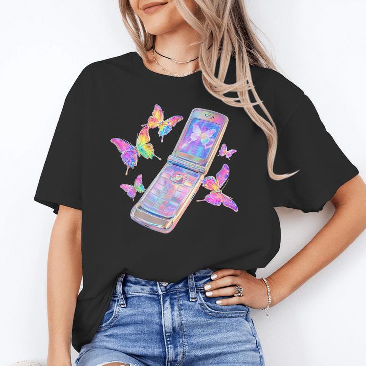 Frutiger Aero Y2K Chrome Phone Butterfly Unisex T-Shirt Frutiger Aero Y2K Chrome Phone Butterfly Unisex T-Shirt
