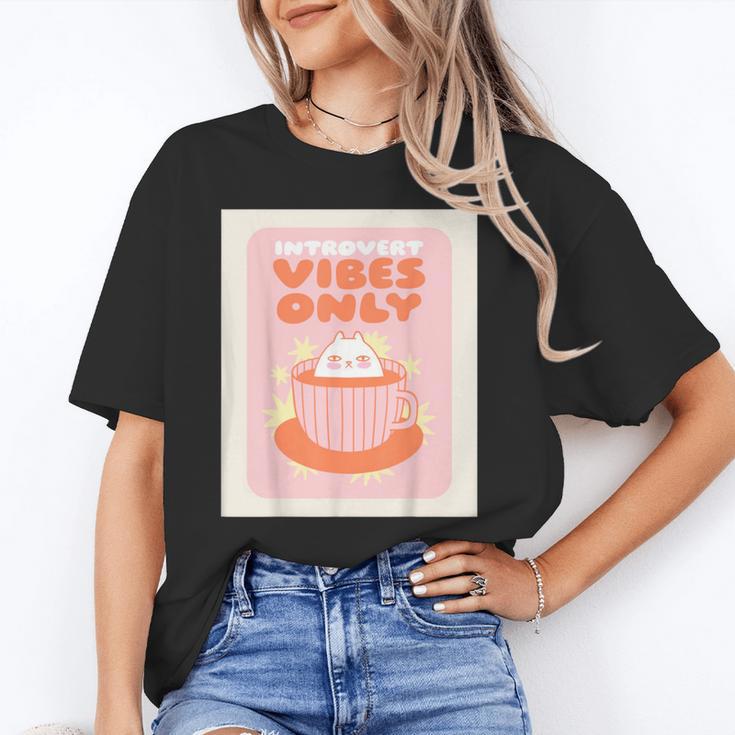 Fun Cool Cute Introvert Cat Character Quote Tea Cup For Men Women Unisex T-Shirt