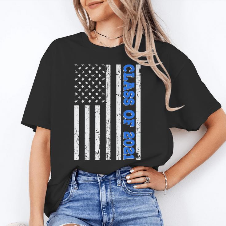 Funny Class Of 2021 American Flag Senior Graduation Unisex T-Shirt