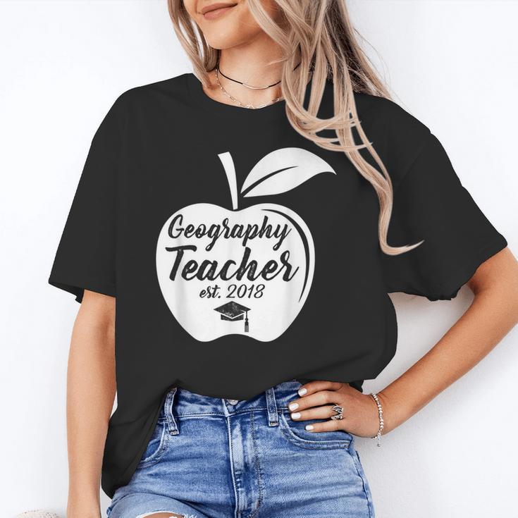Geography Teacher Est 2018 School GraduationShirt Unisex T-Shirt