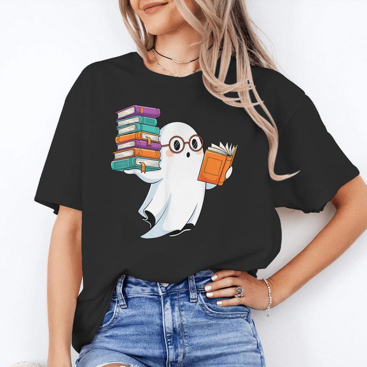 Ghost Reading Books Halloween Library Unisex T-Shirt