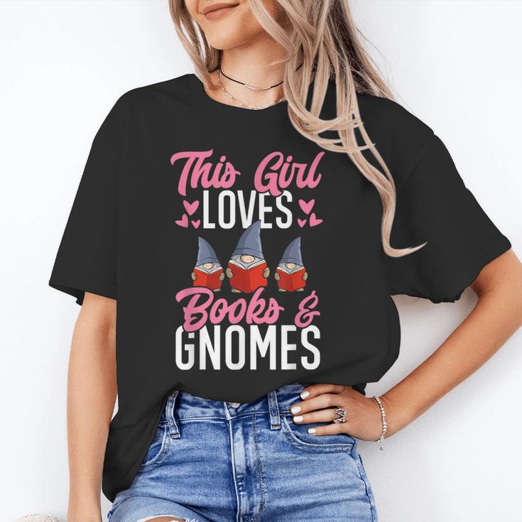 This Girl Loves Books And Gnomes Gardener Dwarf Garden Gnome Unisex T-Shirt