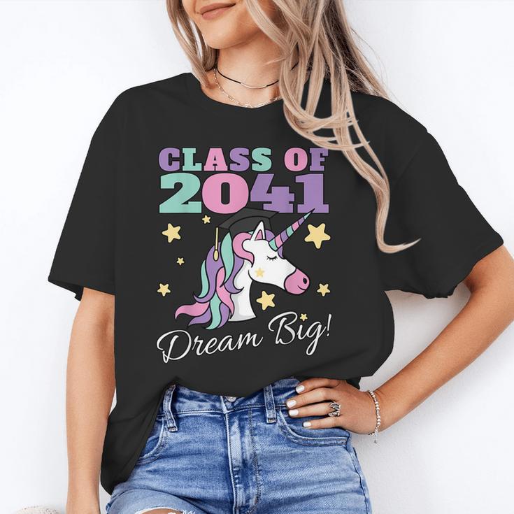 Girls Class Of 2041 Magical Unicorn Graduation Cap Unisex T-Shirt