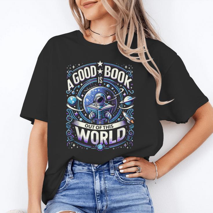 A Good Book Is Out Of This World Shirt Astronaut Reading Unisex T-Shirt