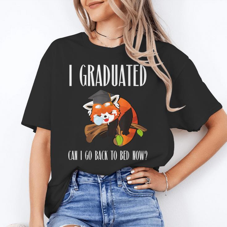 I Graduated Can I Go Back To Bed Sleepy Red Panda Graduation Unisex T-Shirt