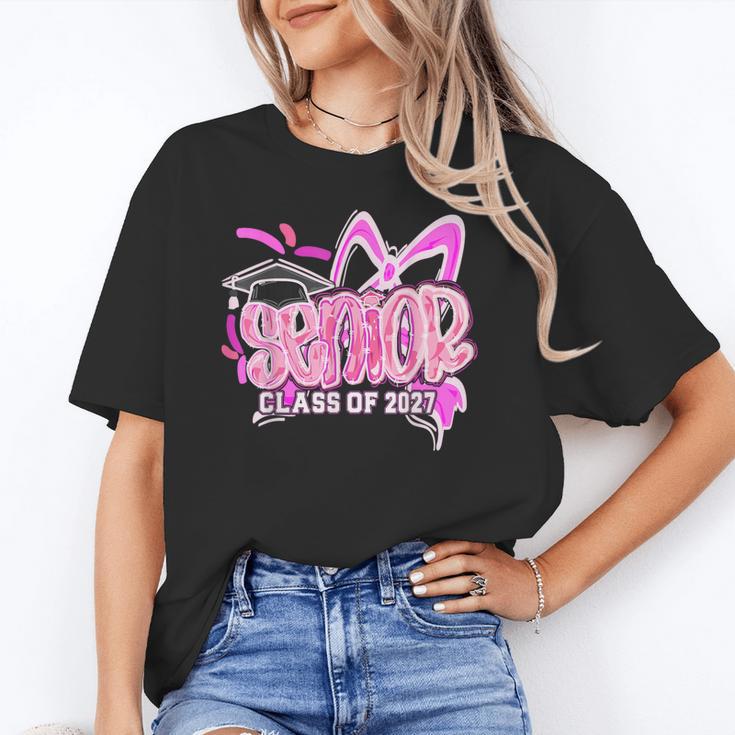 Graduation 2027 Senior 2027 Class Of 2027 Coquette Pink Girl Unisex T-Shirt