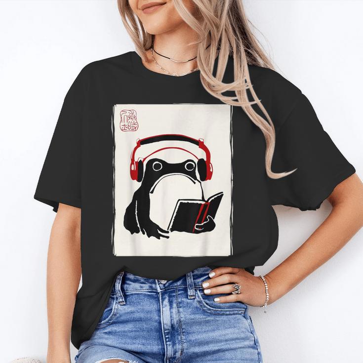 Grumpy Frog Books Music Kawaii Ink Japanese Unisex T-Shirt