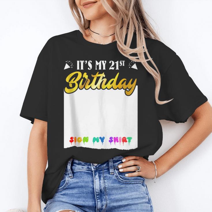 Guestbook My 21st Birthday Sign My Shirt Birthday Party Unisex T-Shirt