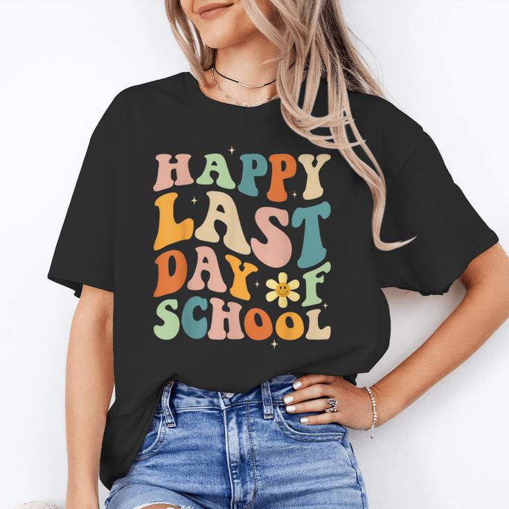 Happy Last Day Of School Groovy Teacher Student Graduation Unisex T-Shirt