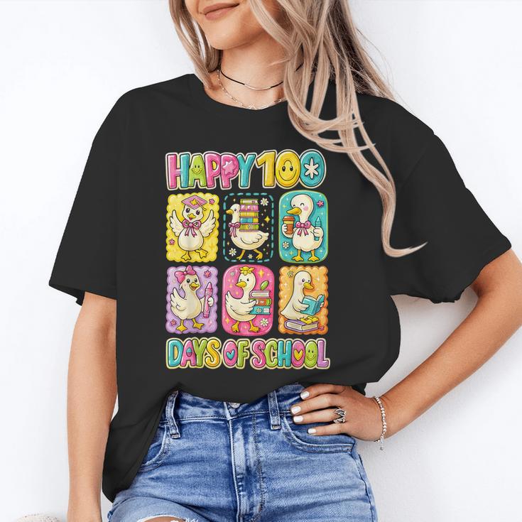 HUGvyn Happy 100 Days Of School Teacher Goose Preppy Books Unisex T-Shirt