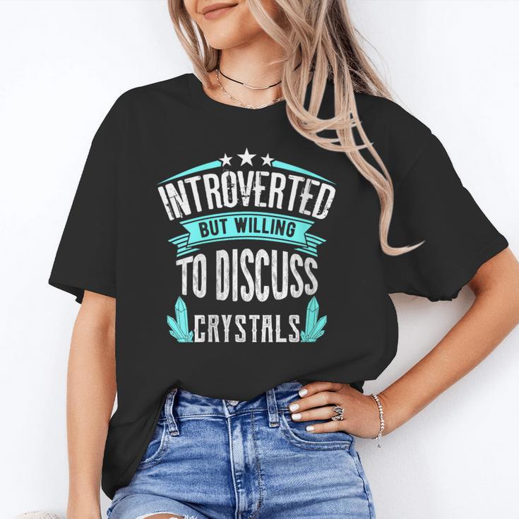 Introvert Quote Introverted But Willing To Discuss Crystals Unisex T-Shirt