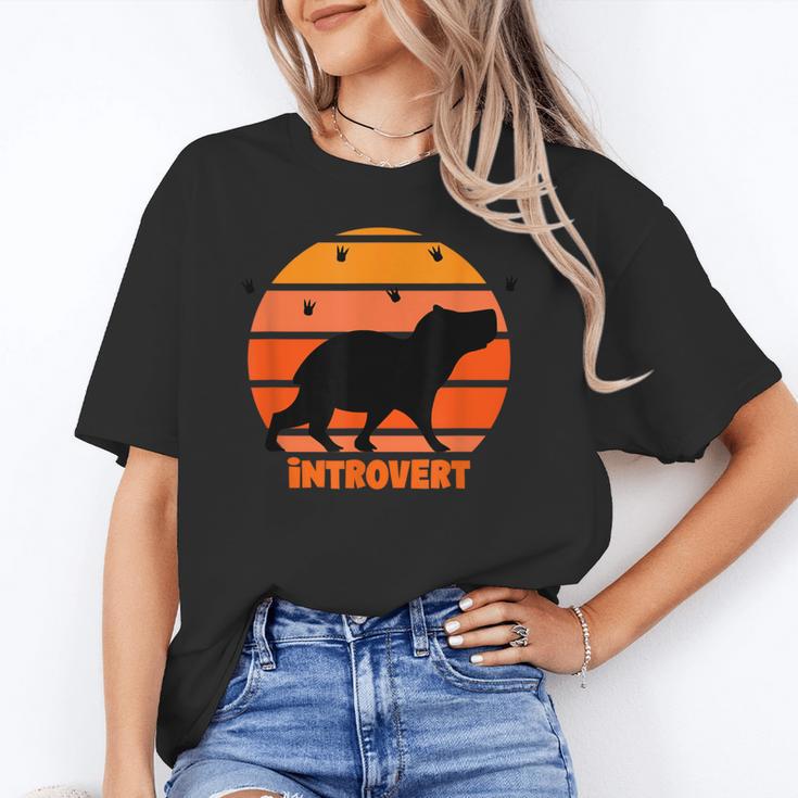 Introvert Retro Sunset Capybara Tee Unisex T-Shirt