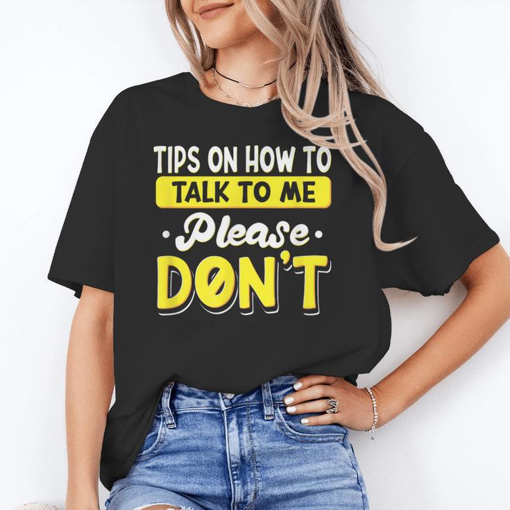 Introvert Tips On How To Talk To Me Please Don't Antisocial Unisex T-Shirt Introvert Tips On How To Talk To Me Please Don't Antisocial Unisex T-Shirt