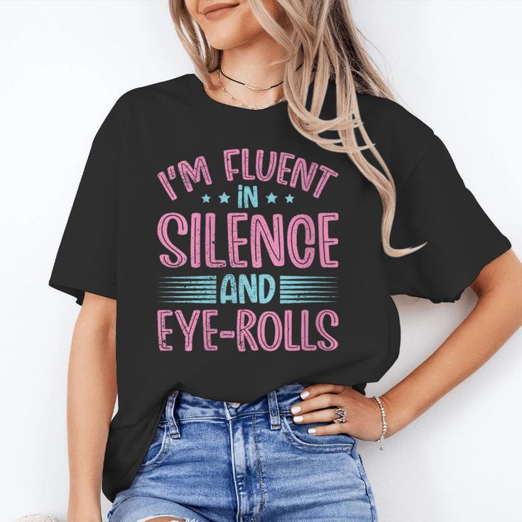 Introverts I'm Fluent In Silence And Eye-Rolls Unisex T-Shirt Introverts I'm Fluent In Silence And Eye-Rolls Unisex T-Shirt