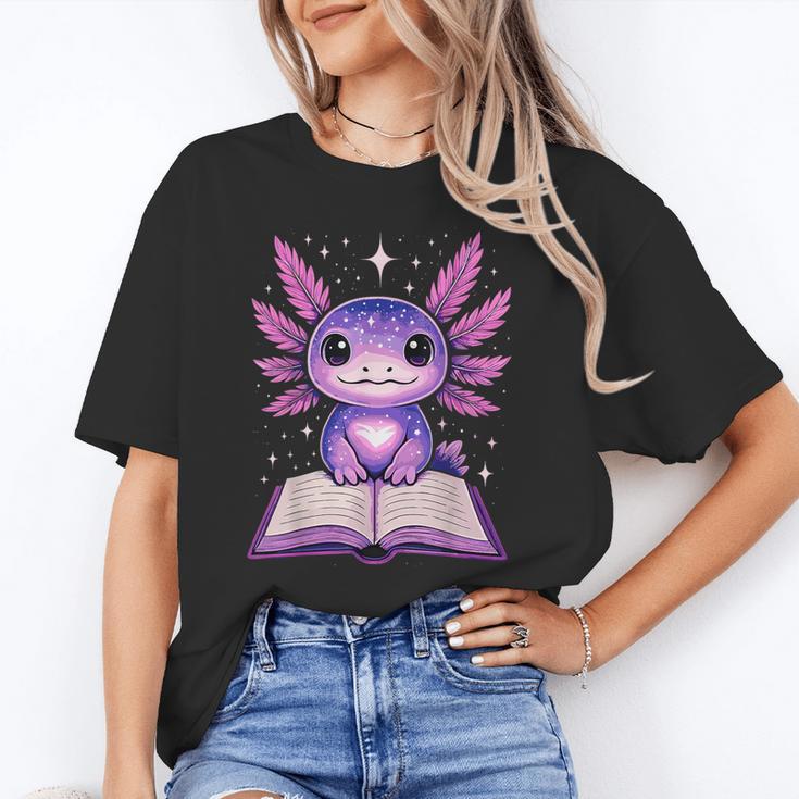 Kawaii Axolotl Cute Axolotls Reading Book Unisex T-Shirt