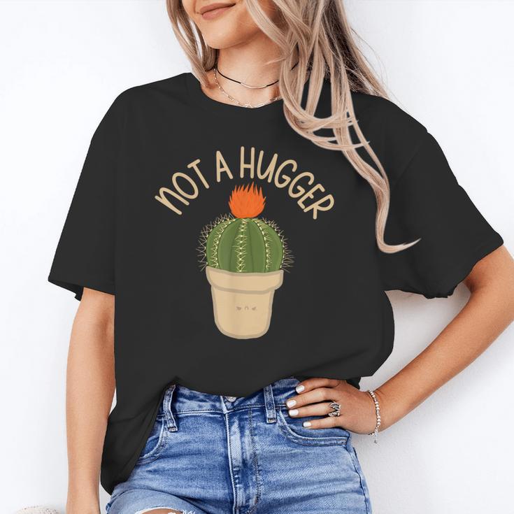 Kawaii Grumpy Cactus Not a Hugger Plant Introvert Unisex T-Shirt