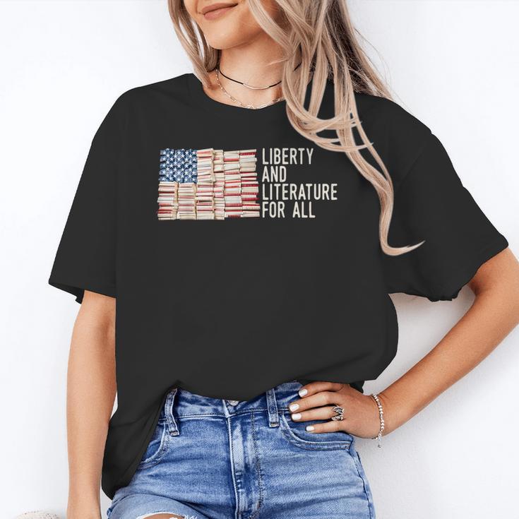 Liberty And Literature For All Reading USA Book Lover Unisex T-Shirt