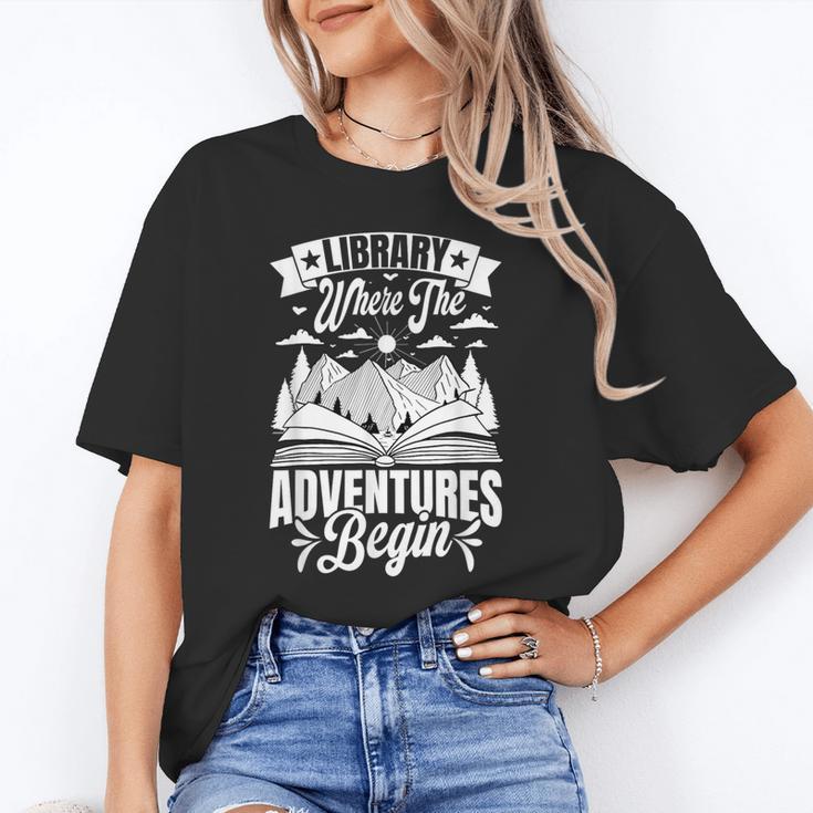 Library Where The Adventures Begin Librarian Book Readers Unisex T-Shirt