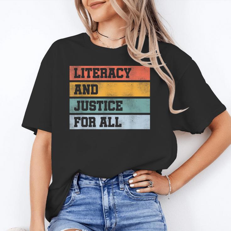 Literacy And Justice For All Stop Book Banning Banned Books Unisex T-Shirt