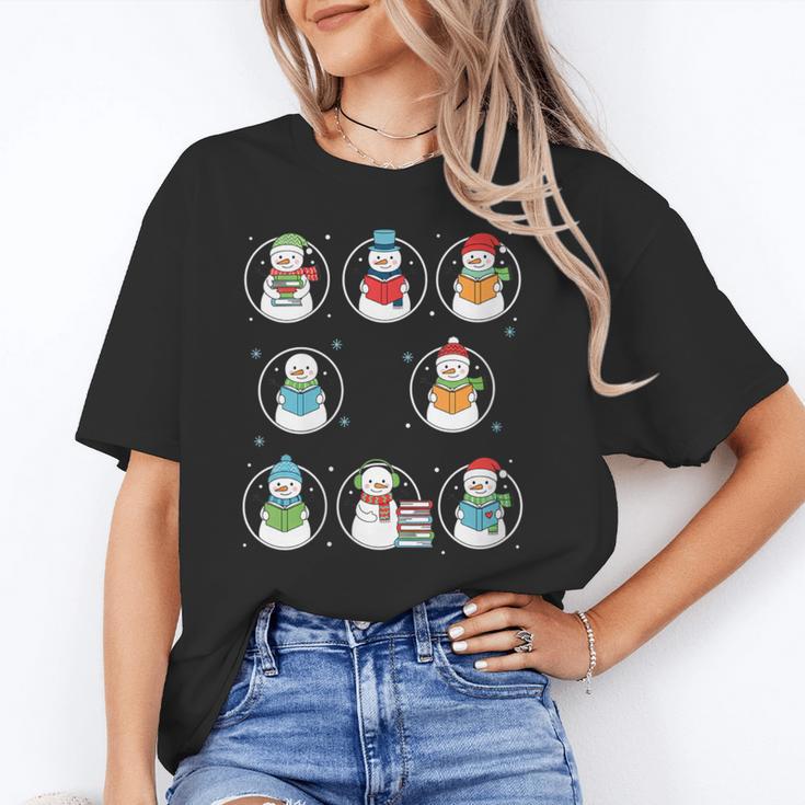 Literary Winter Reading Snowmen Cozy Book Lover Pattern Unisex T-Shirt Literary Winter Reading Snowmen Cozy Book Lover Pattern Unisex T-Shirt