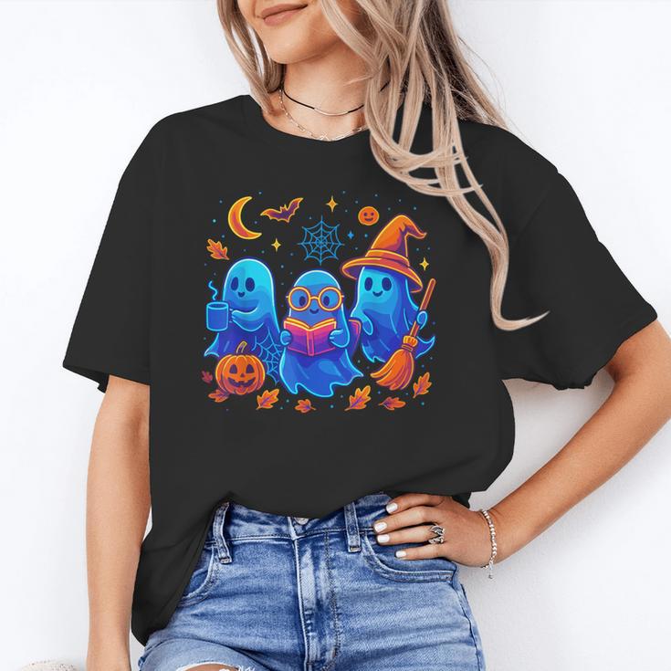 Little Ghost Coffee Tee Spooky Season Ghost Reading Book Unisex T-Shirt
