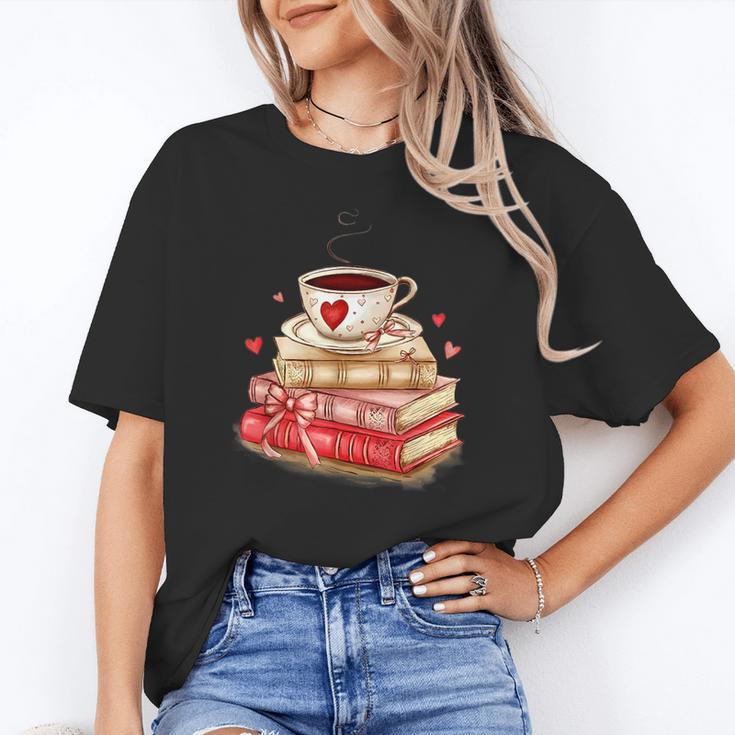 Love Book Coffee Heart Coquette Bow Valentines Day Unisex T-Shirt