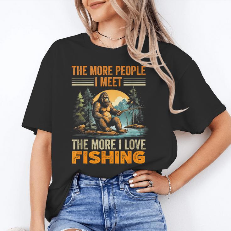 I Love Fishing Bigfoot Fisherman Introvert Sarcastic Unisex T-Shirt