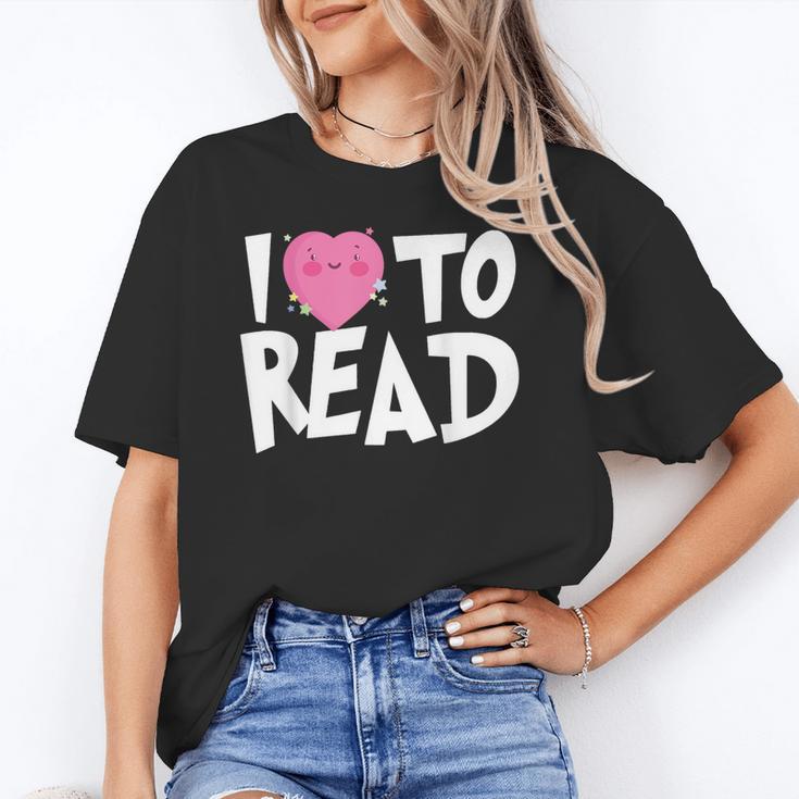 I LOVE TO READ Reading Books Bookworm Library Day Novelty Unisex T-Shirt