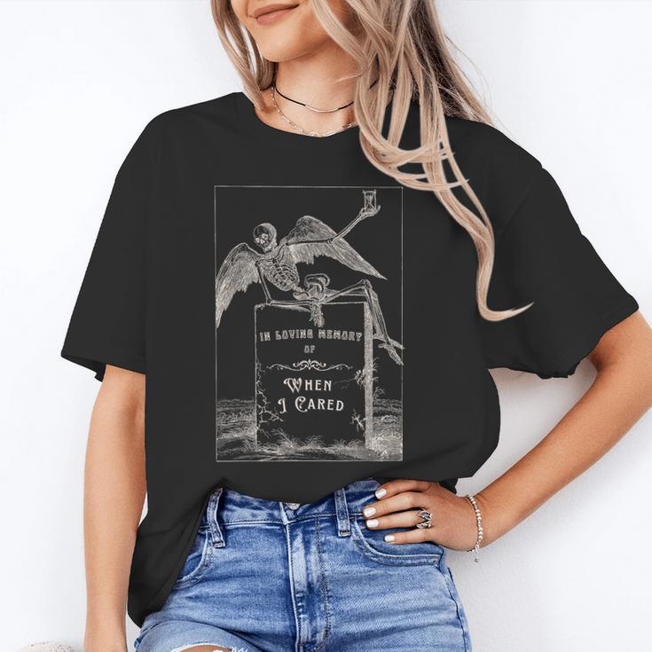 In Loving Memory Of When I Cared Skeleton Angel Tombstone Unisex T-Shirt In Loving Memory Of When I Cared Skeleton Angel Tombstone Unisex T-Shirt