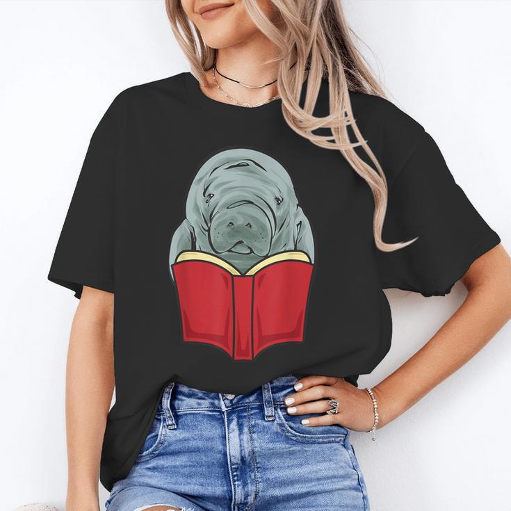 Manatee Reading Books Sea Animal Manatee Unisex T-Shirt Manatee Reading Books Sea Animal Manatee Unisex T-Shirt