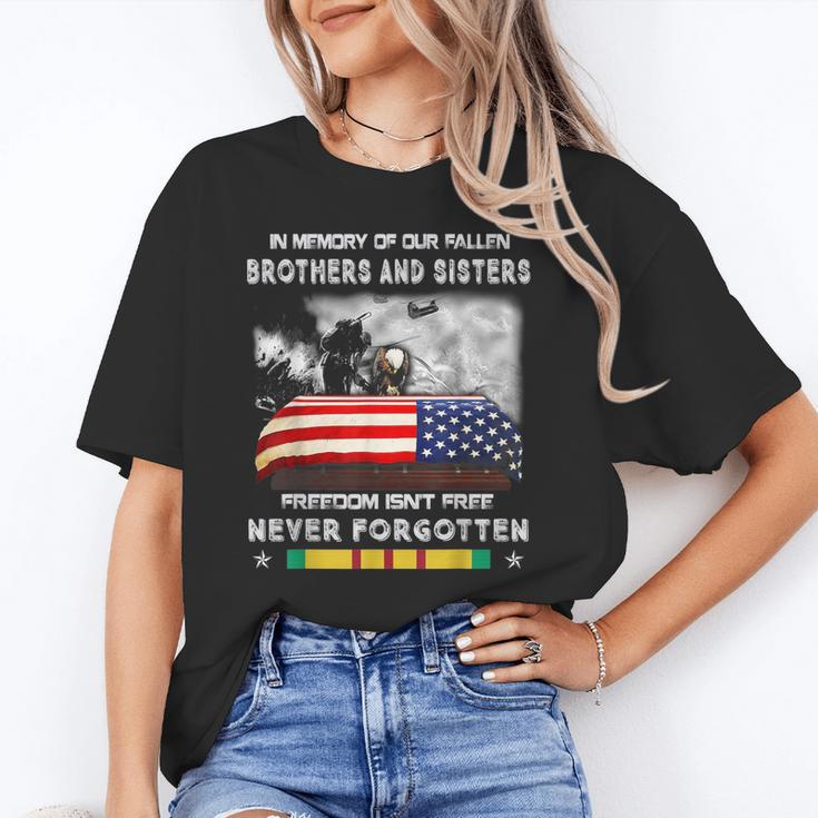 In Memory Of Our Fallen Brothers Sisters Freedom Isn't Free Unisex T-Shirt In Memory Of Our Fallen Brothers Sisters Freedom Isn't Free Unisex T-Shirt
