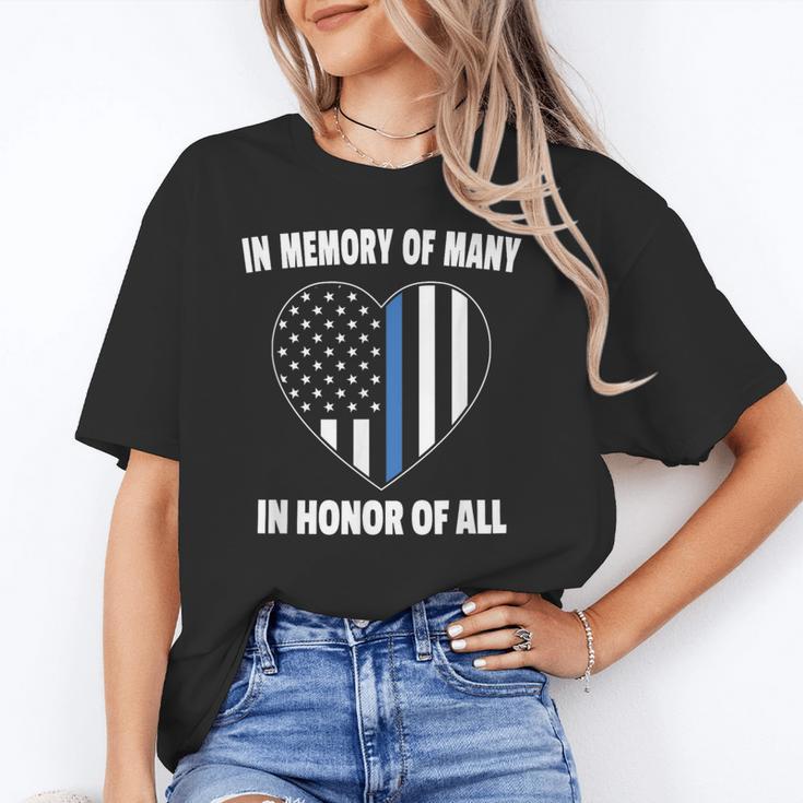In Memory Of Many Honor Of All Blue Line American Flag Hear Unisex T-Shirt In Memory Of Many Honor Of All Blue Line American Flag Hear Unisex T-Shirt