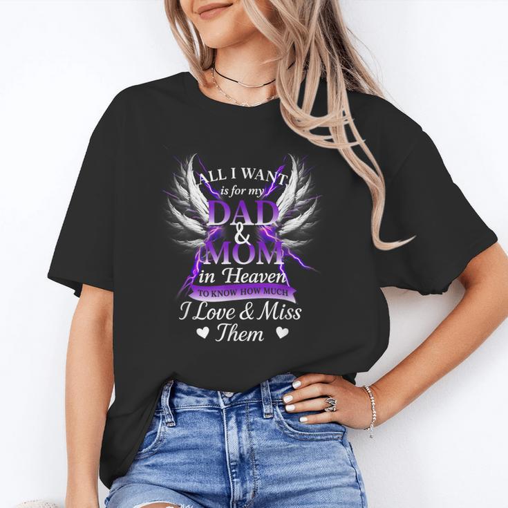 Mom & Dad My Angels In Memory Of Parents In Heaven Unisex T-Shirt