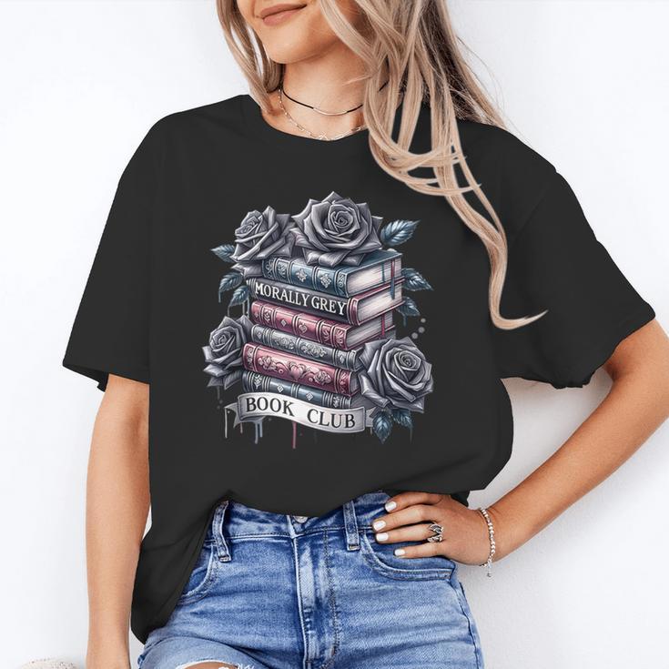 Morally Grey Book Club Floral Book Lover Graphic Unisex T-Shirt Morally Grey Book Club Floral Book Lover Graphic Unisex T-Shirt