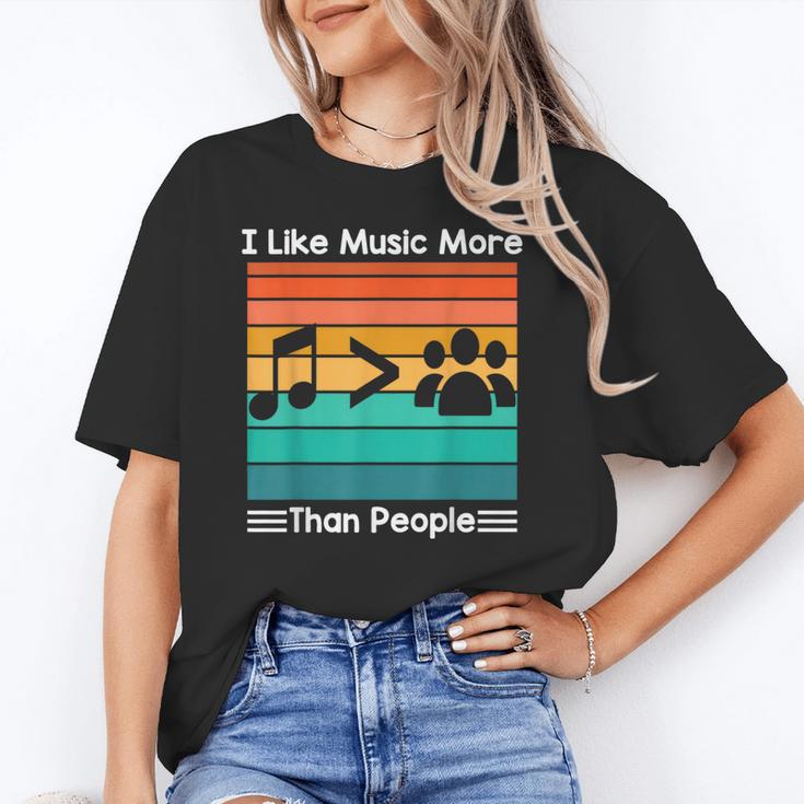 I Like Music More Than People Introvert Saying Quote Unisex T-Shirt