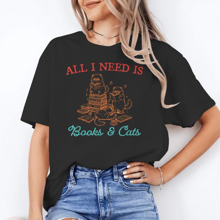 All I Need Is Books & Cats Cozy Unisex T-Shirt