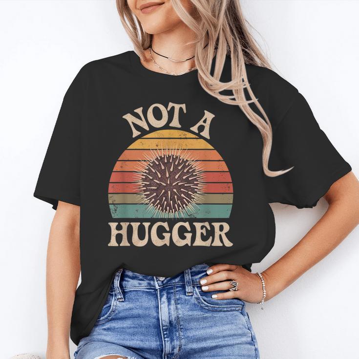 Not A Hugger Retro Sea Urchin Sarcastic Introvert Unisex T-Shirt