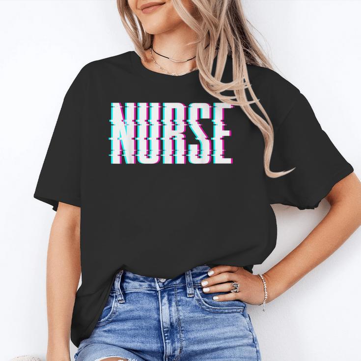 Nurse Glitch Aesthetic Graduation Nurse Glitch Graphic Art Unisex T-Shirt