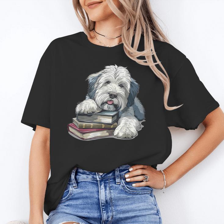 Old English Sheepdog Books Reading Dog Breed Graphic Unisex T-Shirt