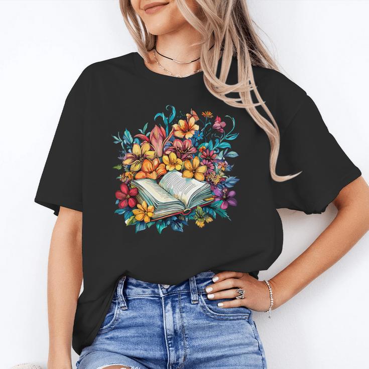 Open Book With Colorful Floral Reading Magic Unisex T-Shirt